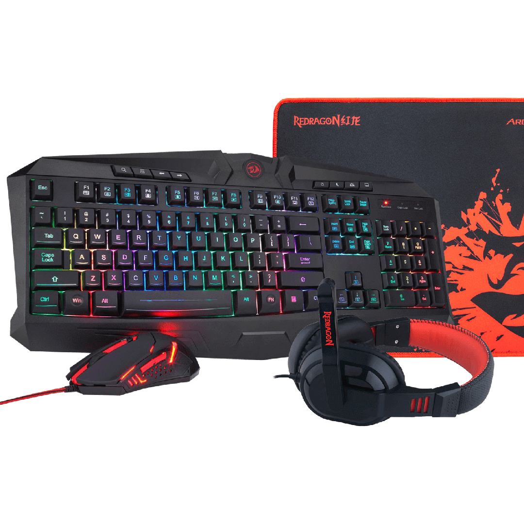 Combo 4 en 1 Teclado + Diadema + Mouse RGB + PAD S101 | Redragon