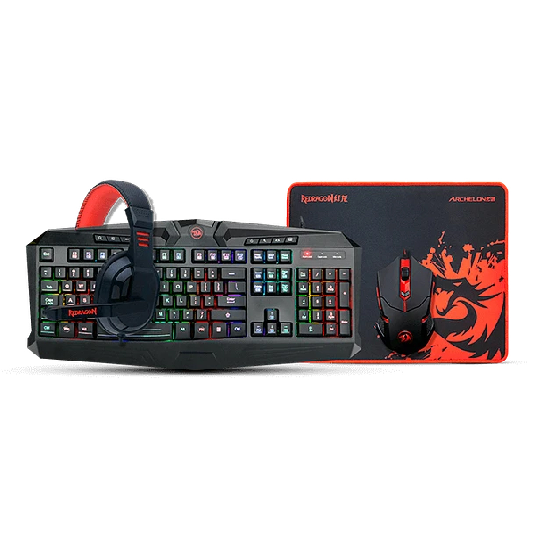 Combo 4 en 1 Teclado + Diadema + Mouse RGB + PAD S101 | Redragon
