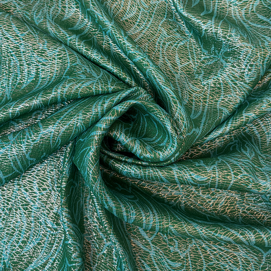 نقشة نباتية باللون الأخضر الزمردي