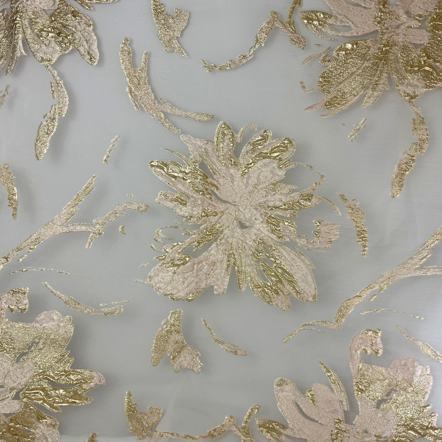 ارقونزا ايطالي فاخر – نقشة ورد ذهبي على خلفية شفافة