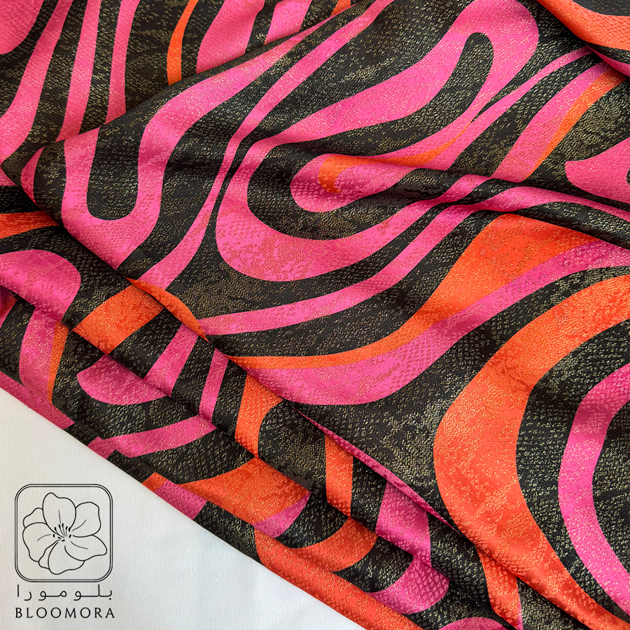 نقشة فنية بالألوان الزهرية والبرتقالية