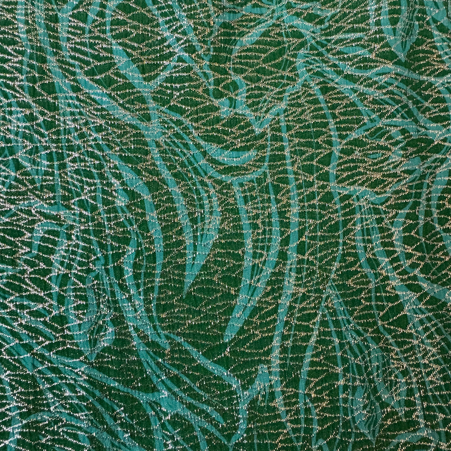 نقشة نباتية باللون الأخضر الزمردي