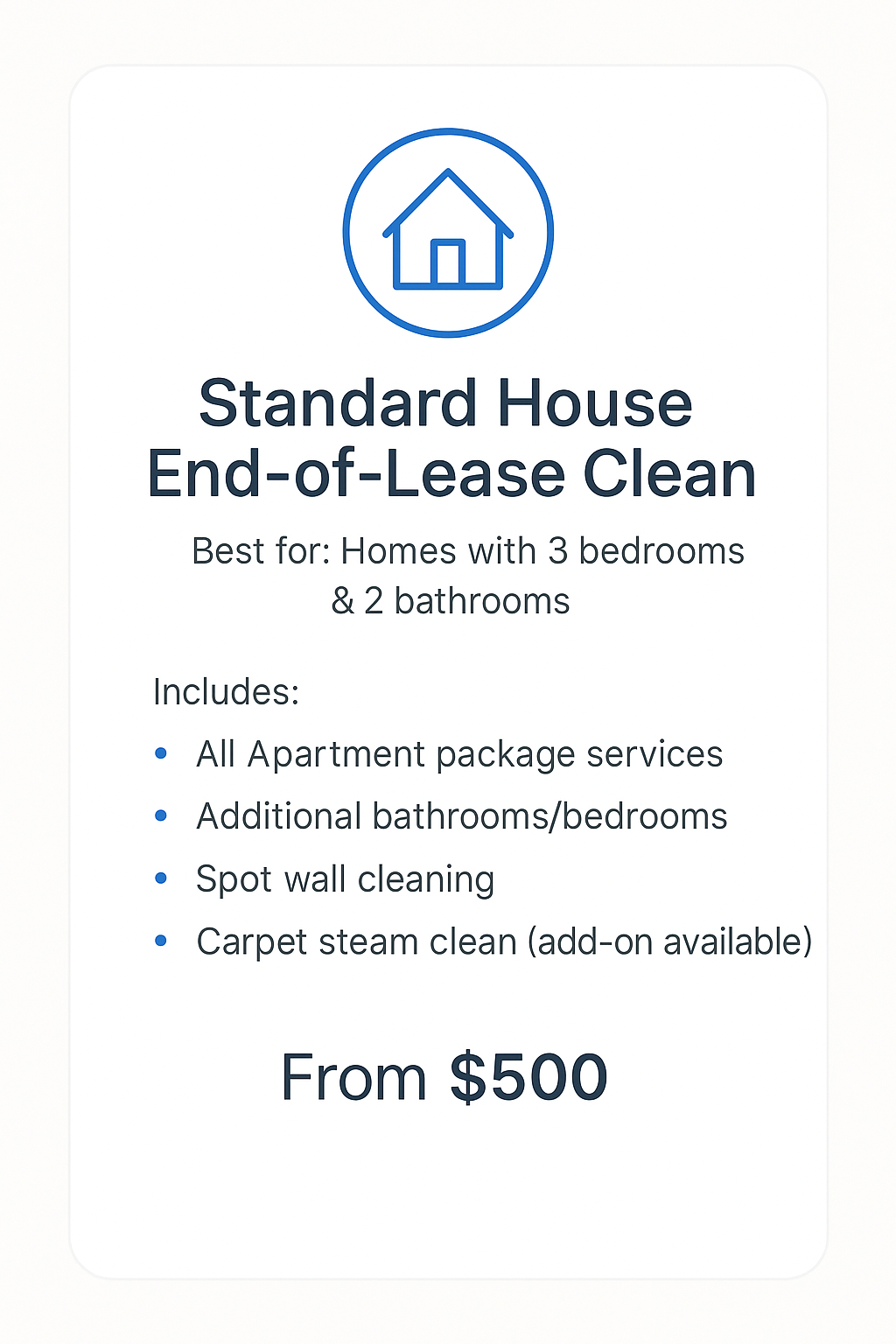 Standard House End-of-Lease Clean