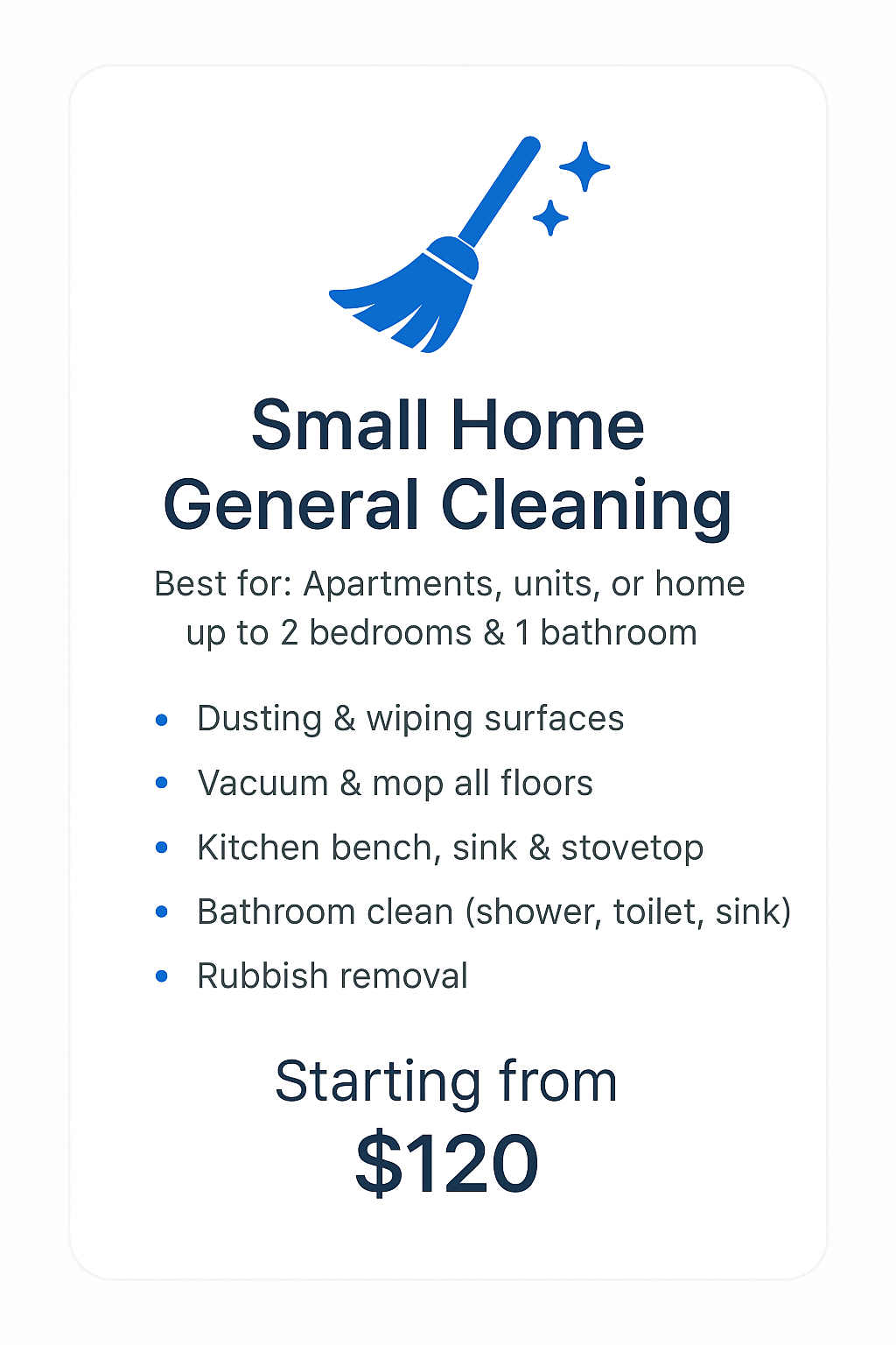 Small Home General Cleaning