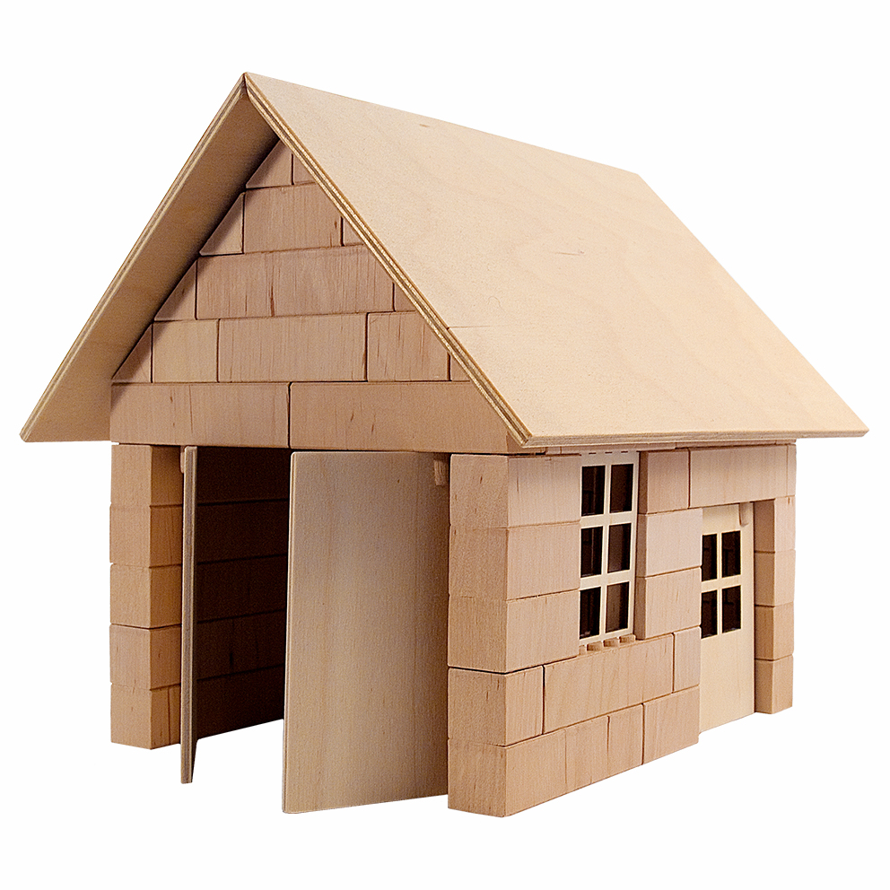 Holzbausteinsatz Garage