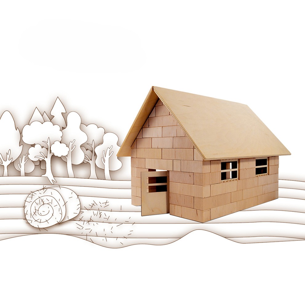 Holzbausteinsatz Feldscheune