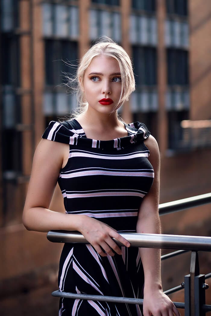 Black and White Striped Sleeveless Dress