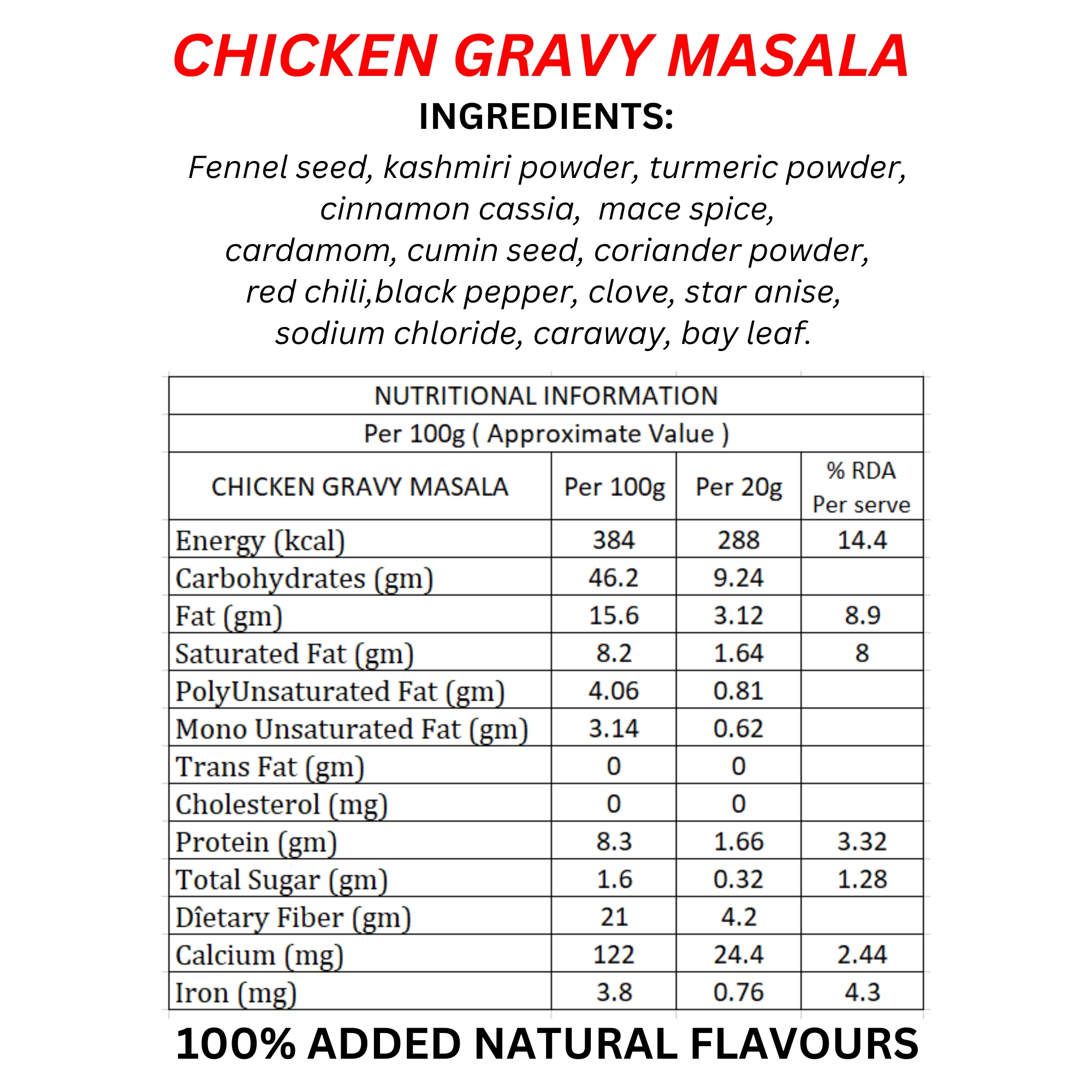 CHICKEN GRAVY MASALA   VIEGAS FOODS