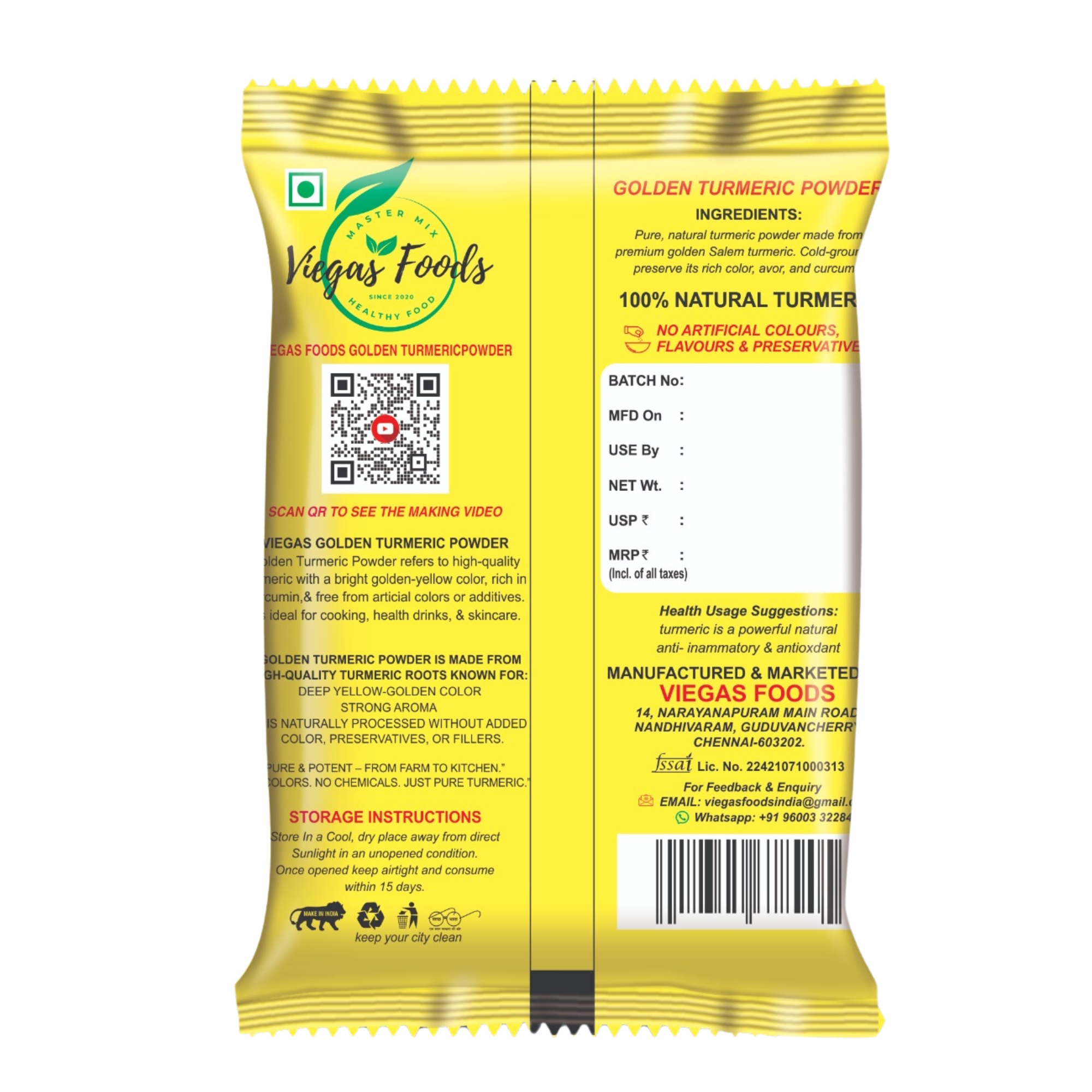 GOLDEN TURMERIC POWDER   VIEGAS FOODS
