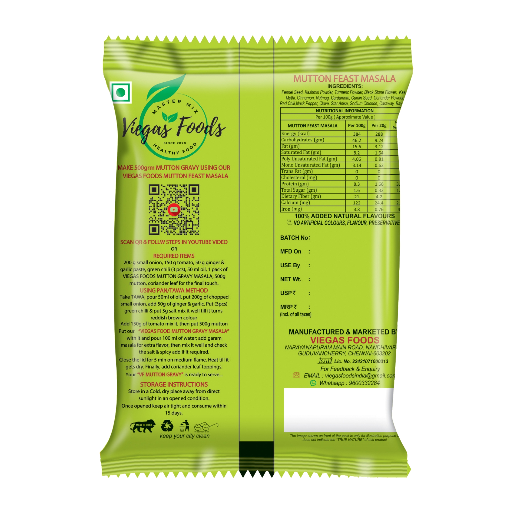 MUTTON FEAST MASALA  VIEGAS FOODS