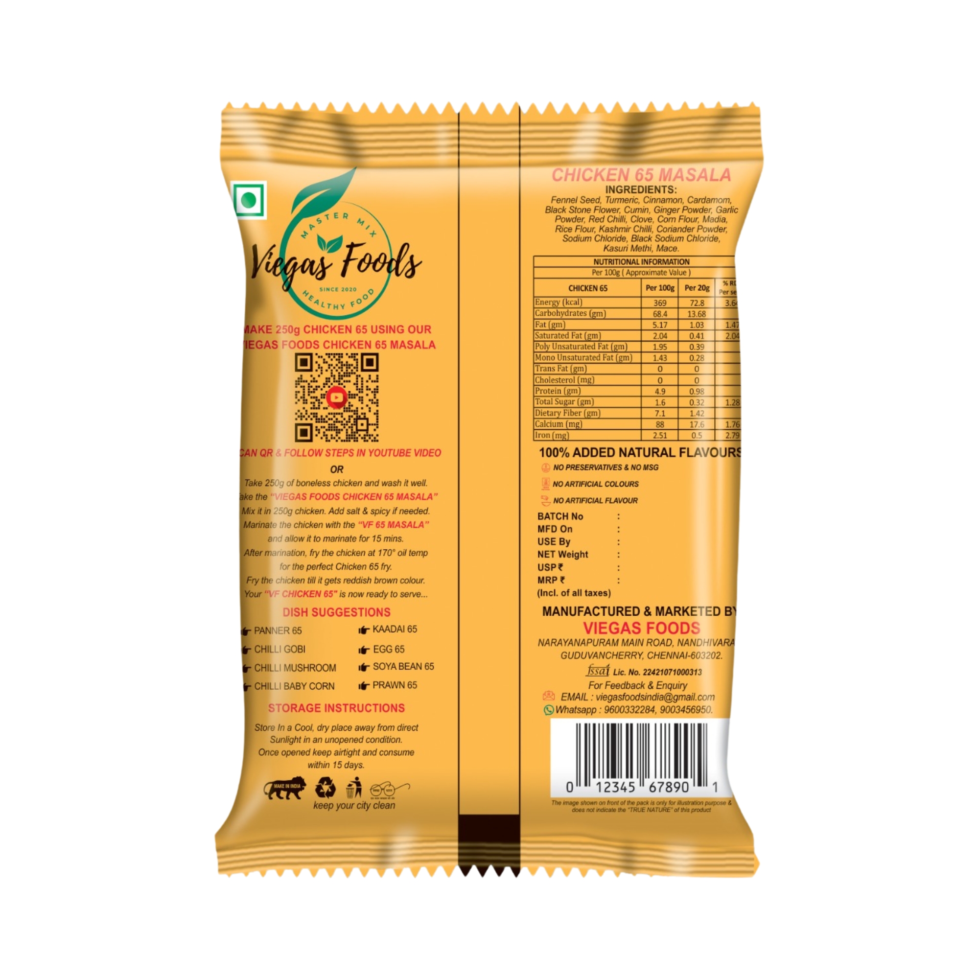 CHICKEN 65 MASALA   VIEGAS FOODS