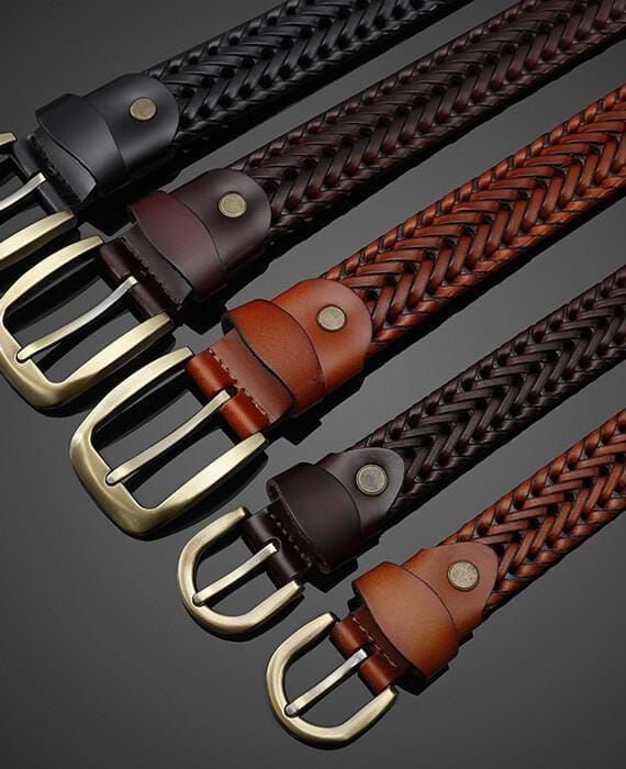 Men's braided leather belts