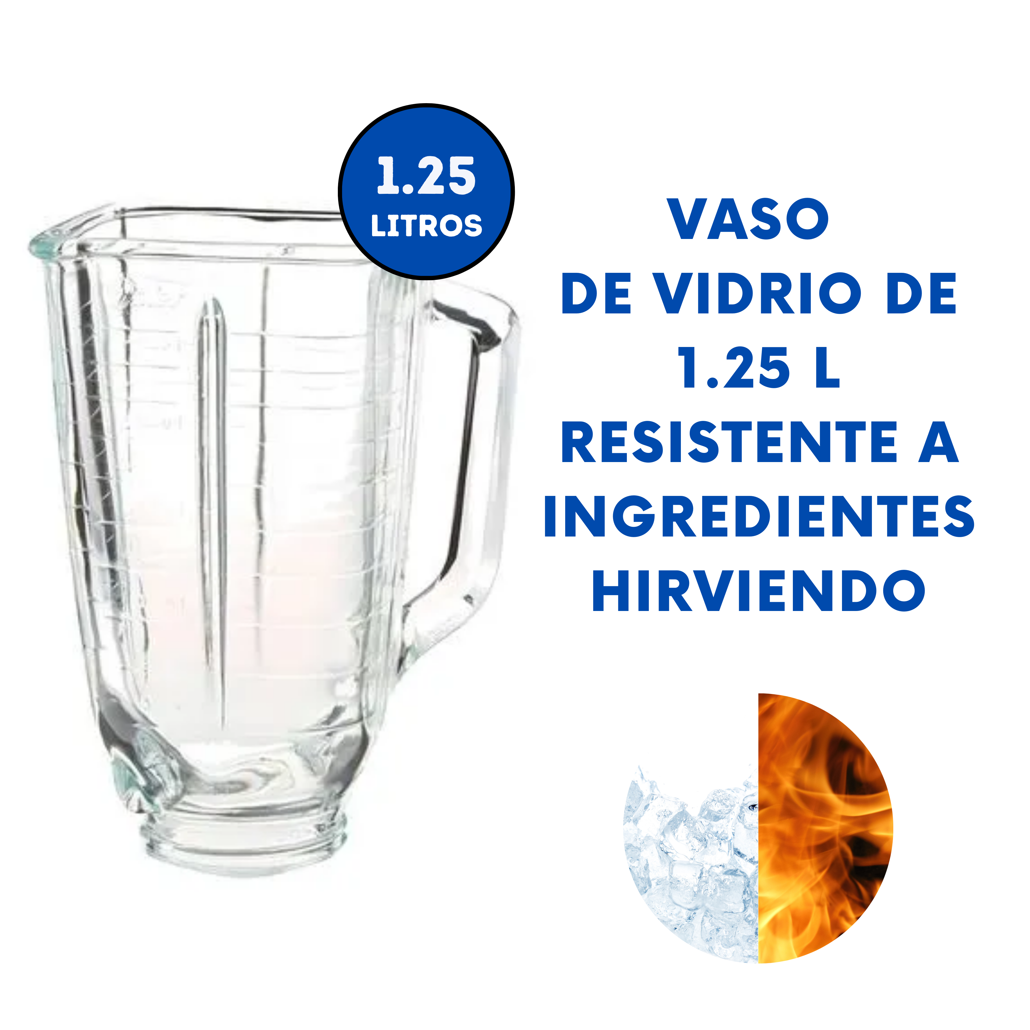Vaso Oster para licuadora Clásica de Vidrio Pyrex