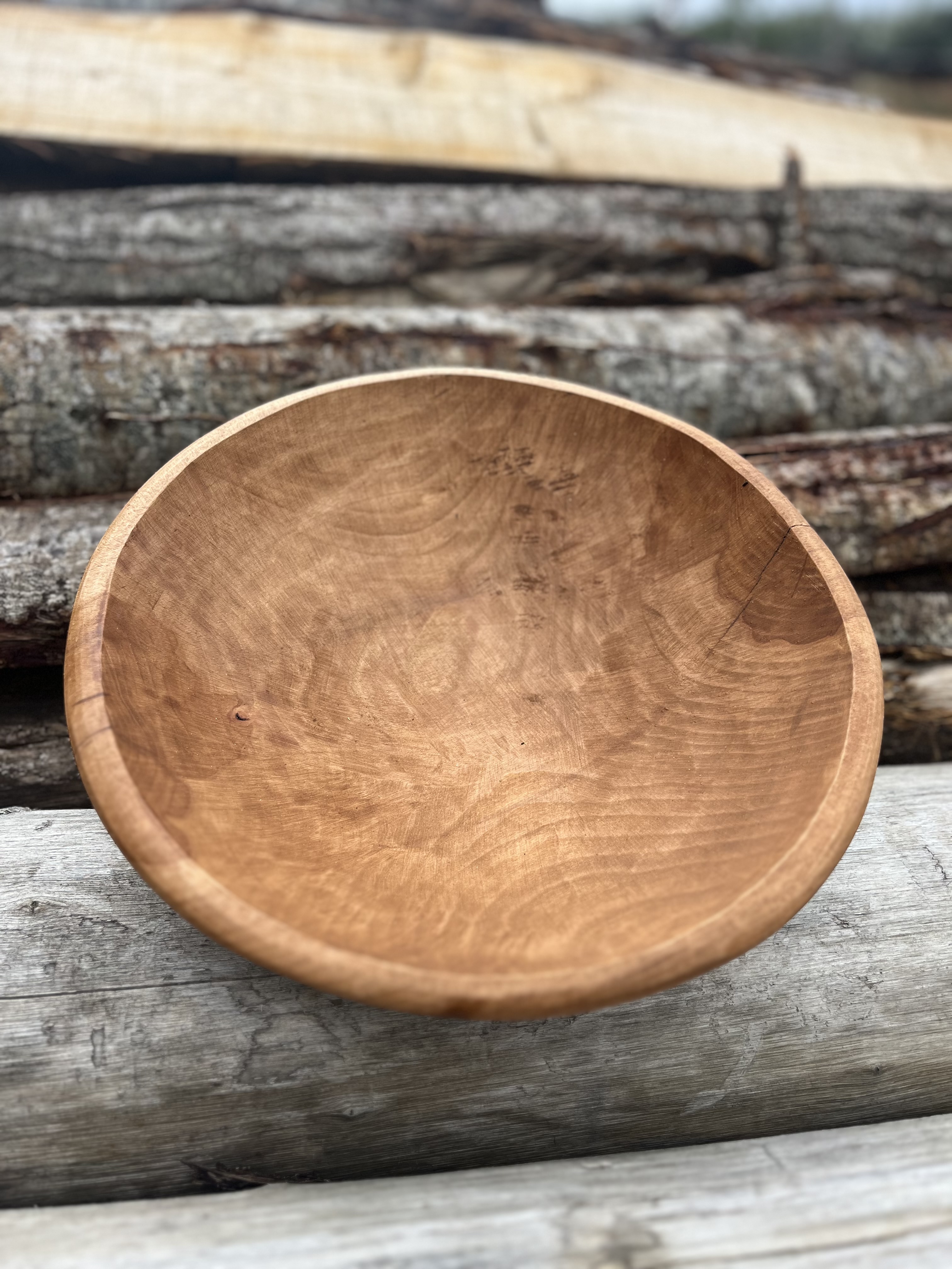 Ξύλινο μπολ Φ34 βαθύ Χρώμα teak