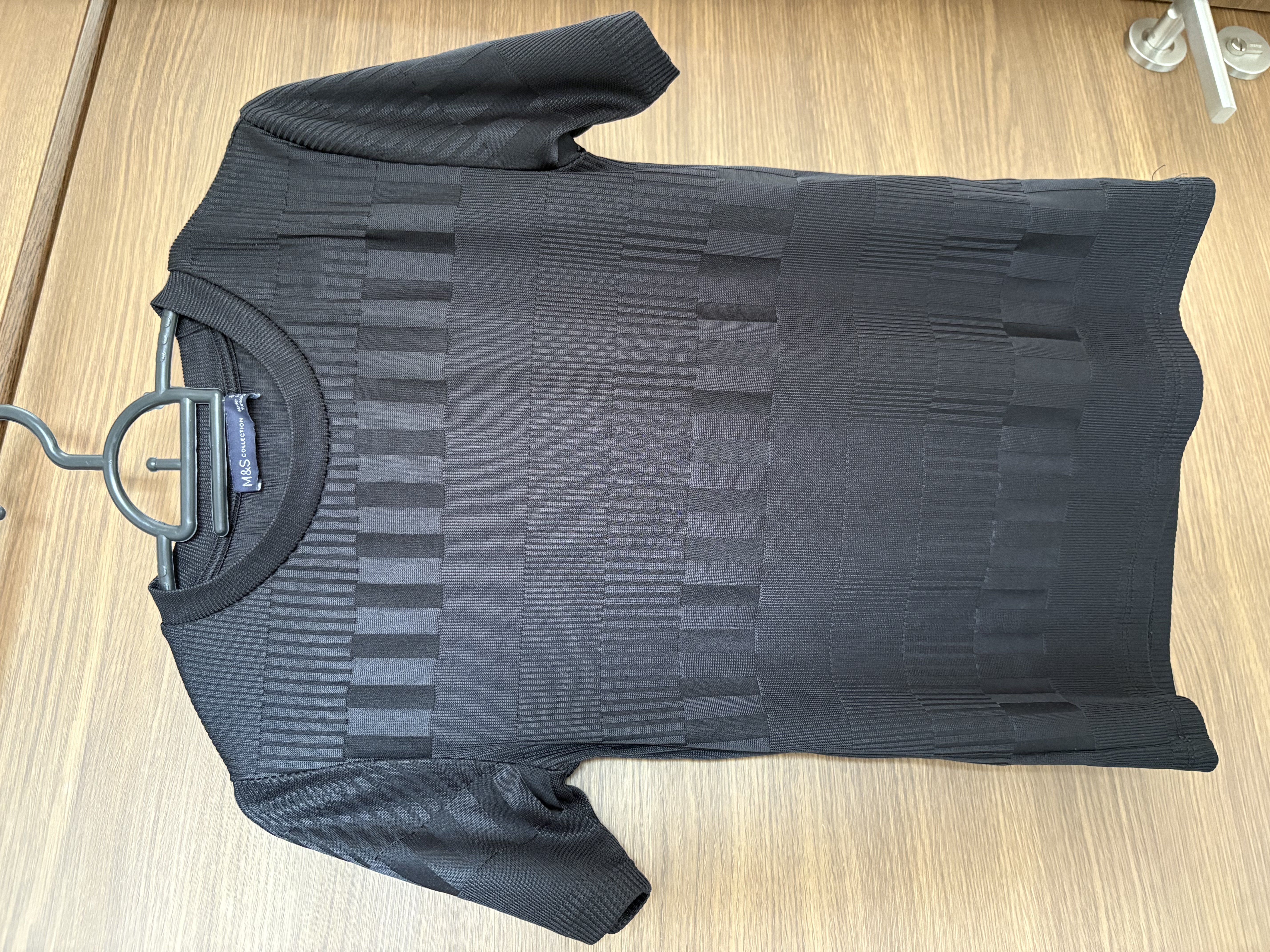 M&S Black Short Sleeve Knit Top