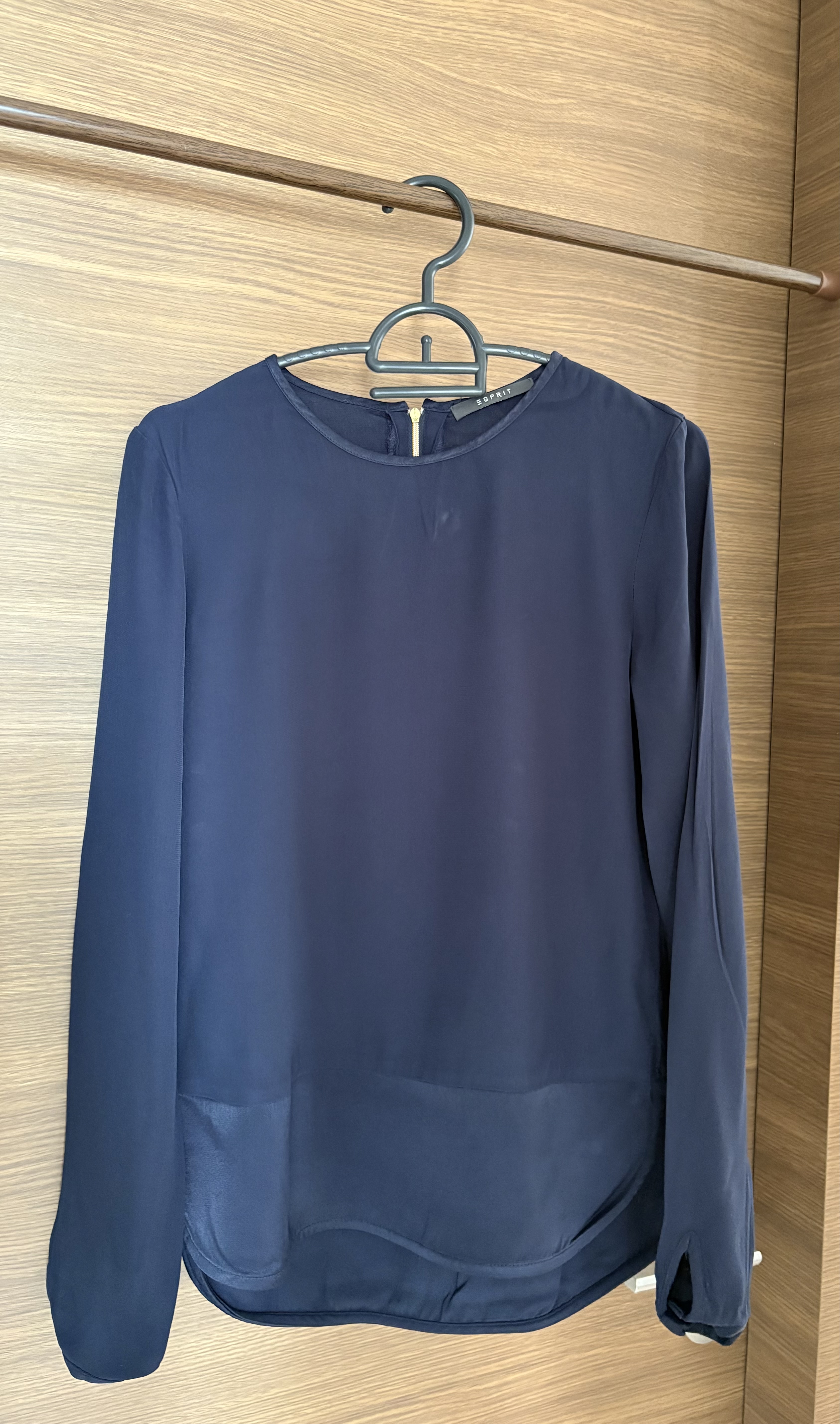 Navy Blue Long Sleeve Blouse