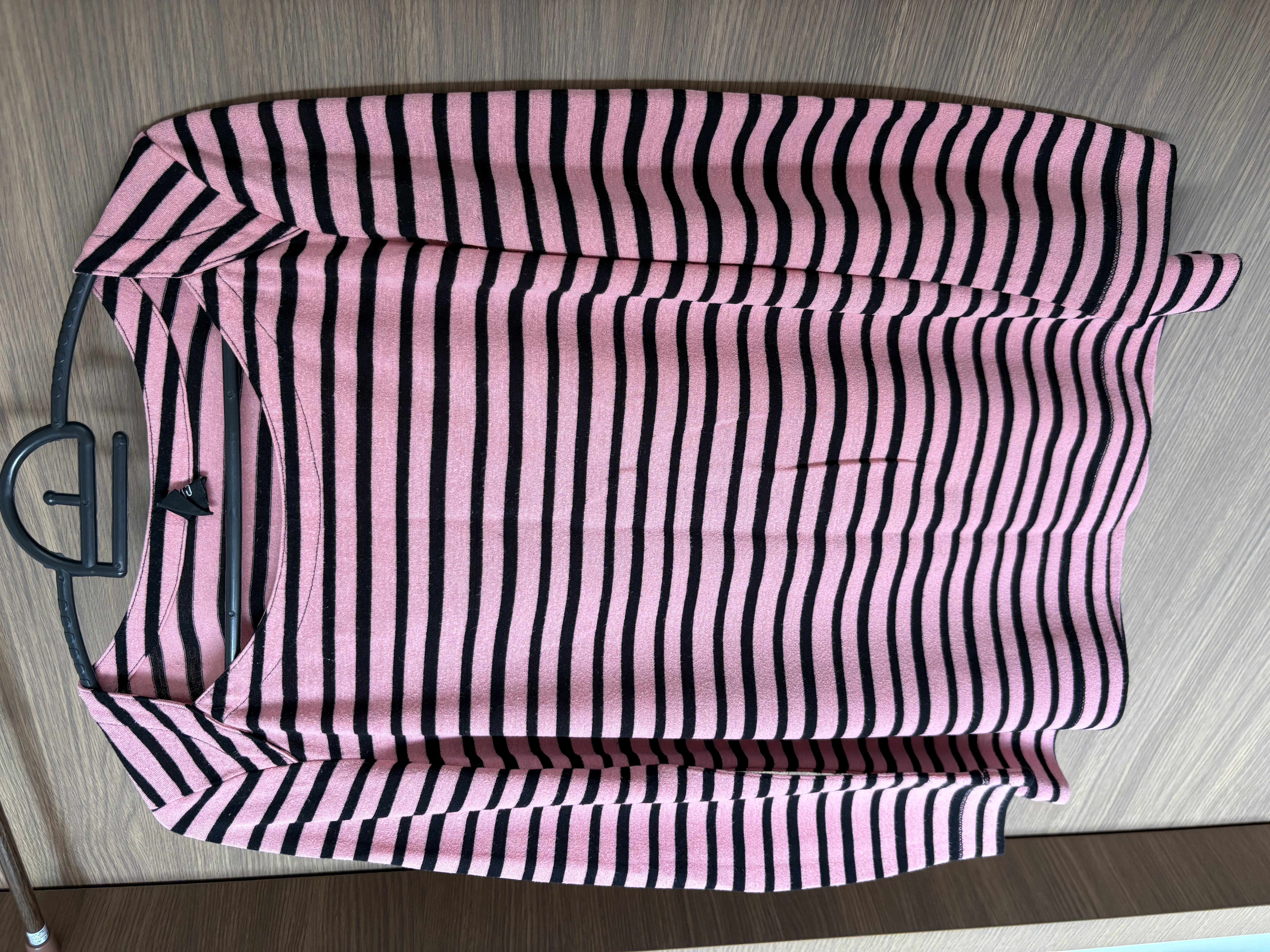 GG5 Pink and Black Striped Long-Sleeve Shirt