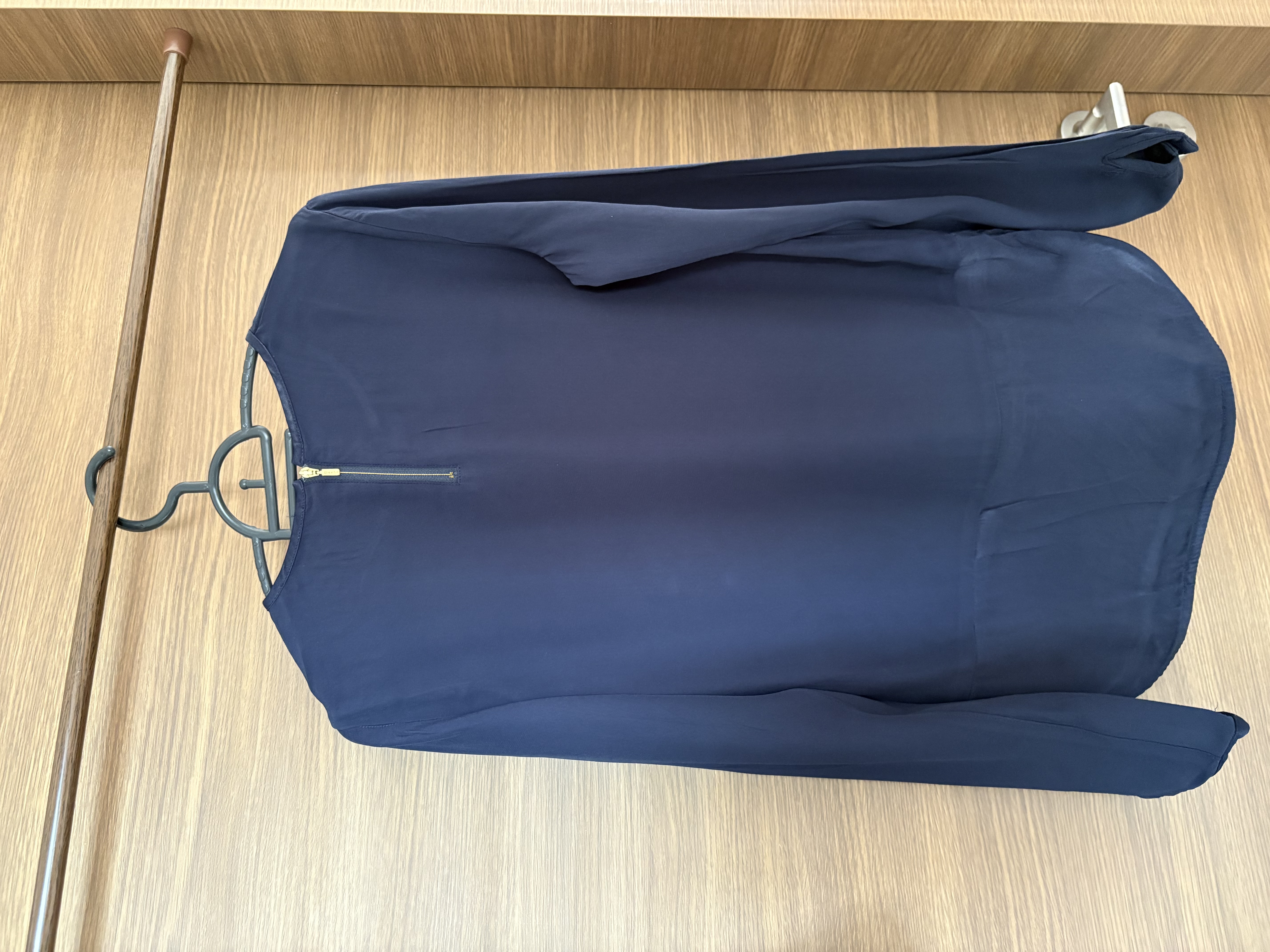 Navy Blue Long Sleeve Blouse