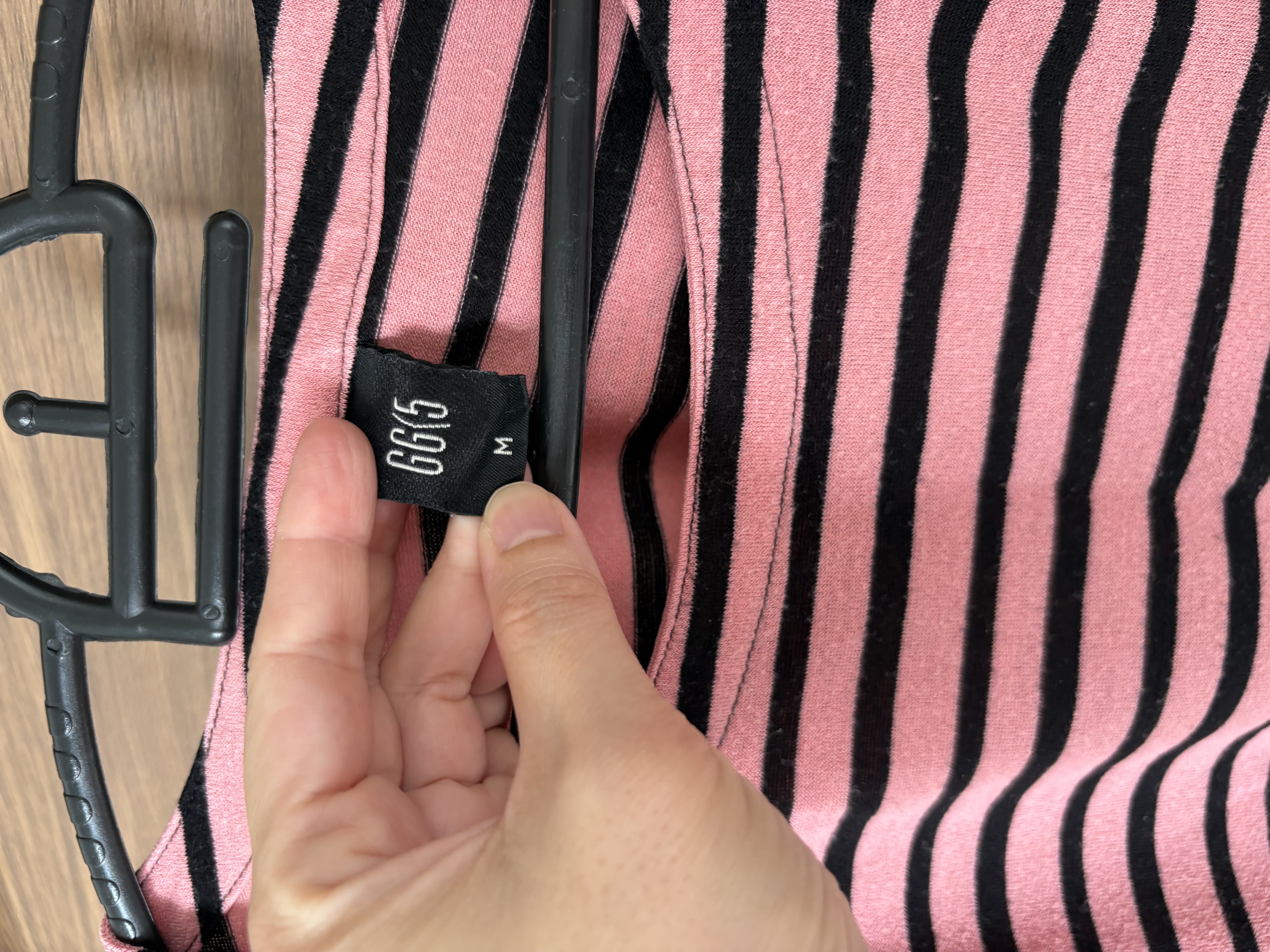 GG5 Pink and Black Striped Long-Sleeve Shirt