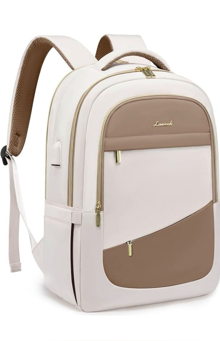 Stylish Beige and White Backpack