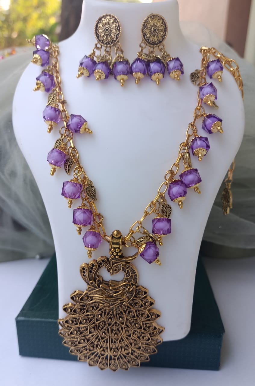 Antique Peacock Necklace Set