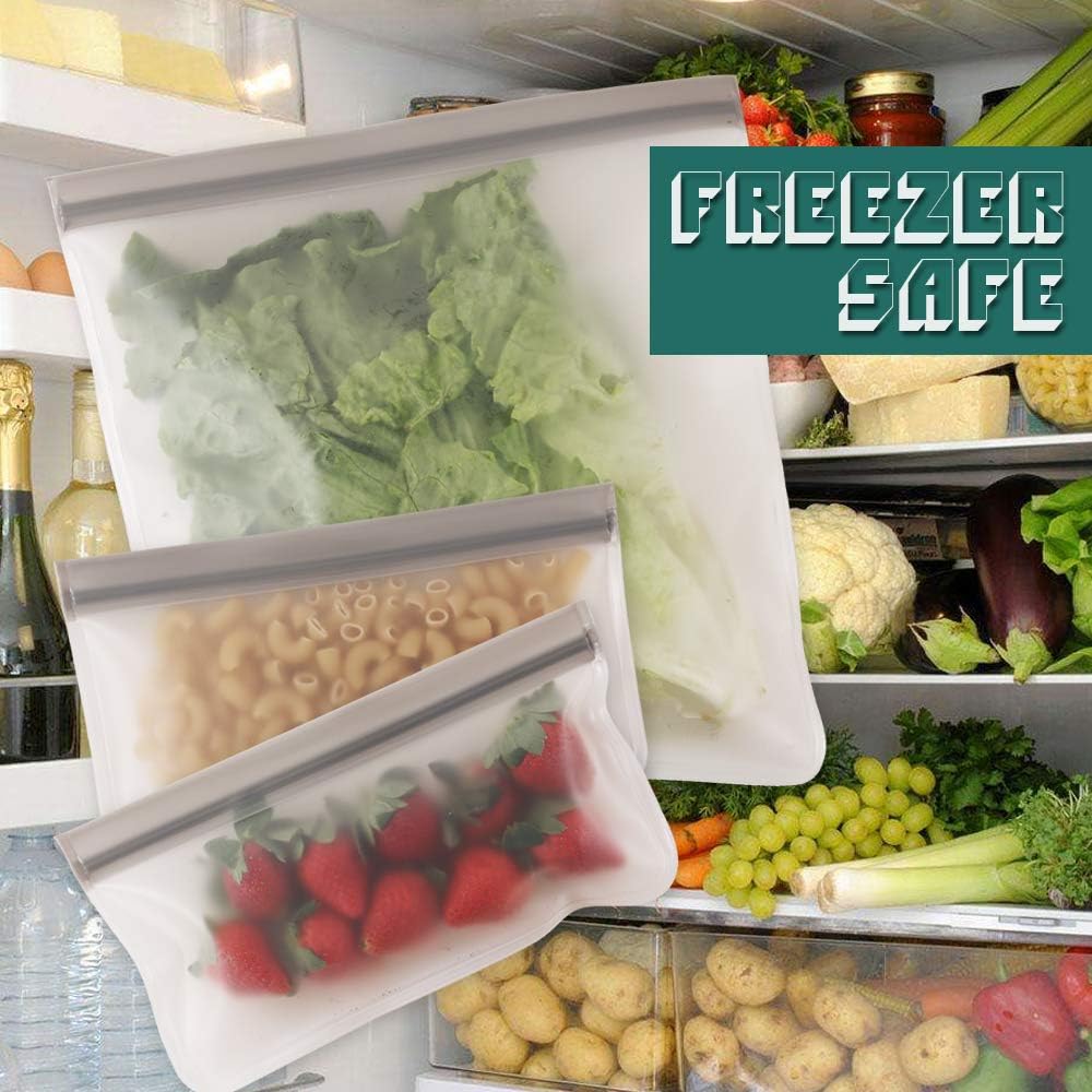 Reusable Gallon Freezer Bags 10 Packs, Ziplock Leakproof Reusable Gallon Bags for Marinate Meats, Fruit, Sandwich, Snack, Home Organization, Eco-Friendly