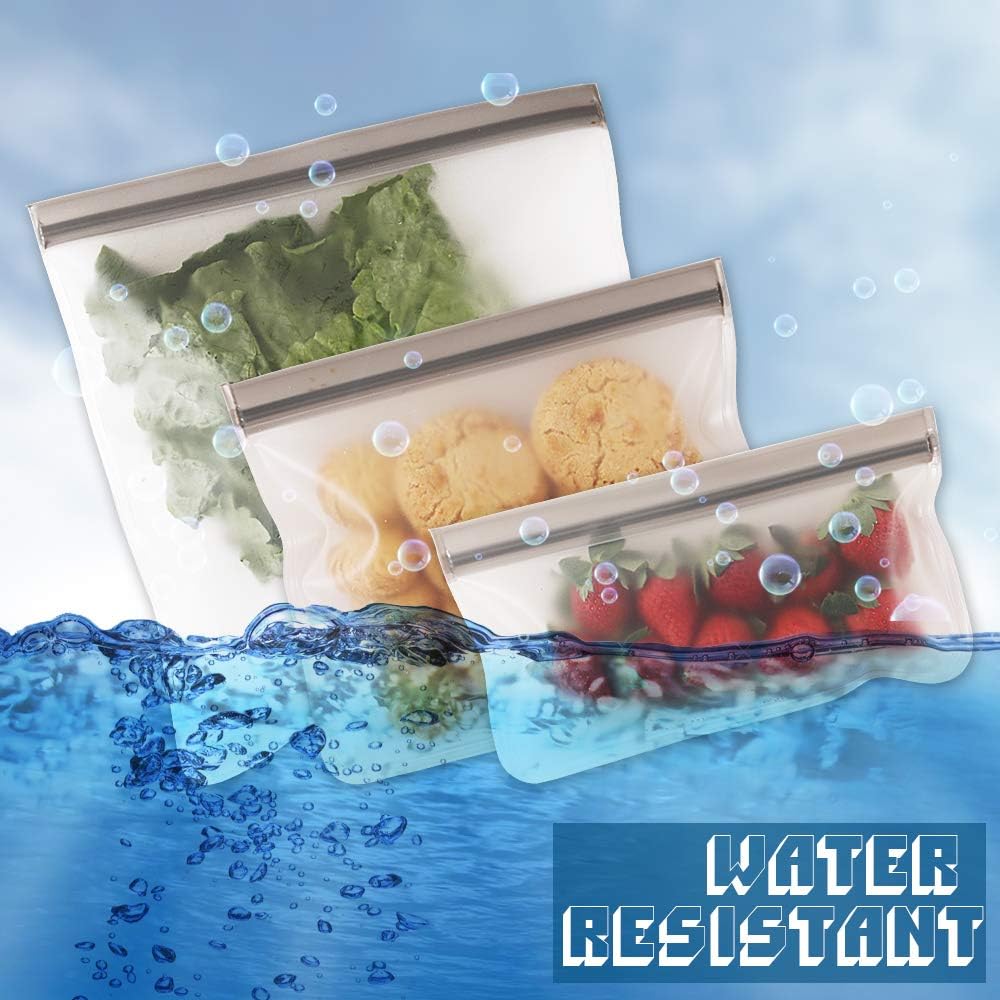 Reusable Gallon Freezer Bags 10 Packs, Ziplock Leakproof Reusable Gallon Bags for Marinate Meats, Fruit, Sandwich, Snack, Home Organization, Eco-Friendly