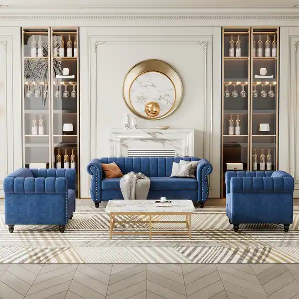 Modern Gray Living Room Sofa Set