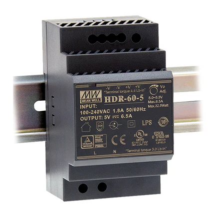 Mean Well HDR-60-5 DIN Rail Power Supply