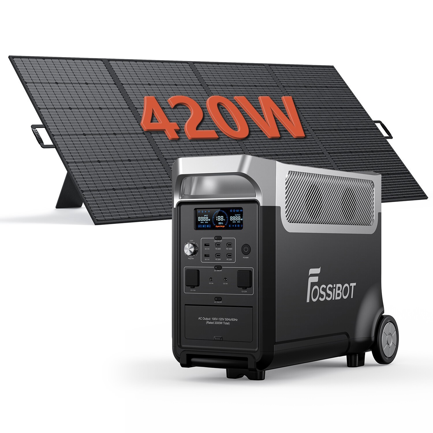 Fossibot Portable Power Station with 420W Solar Panel