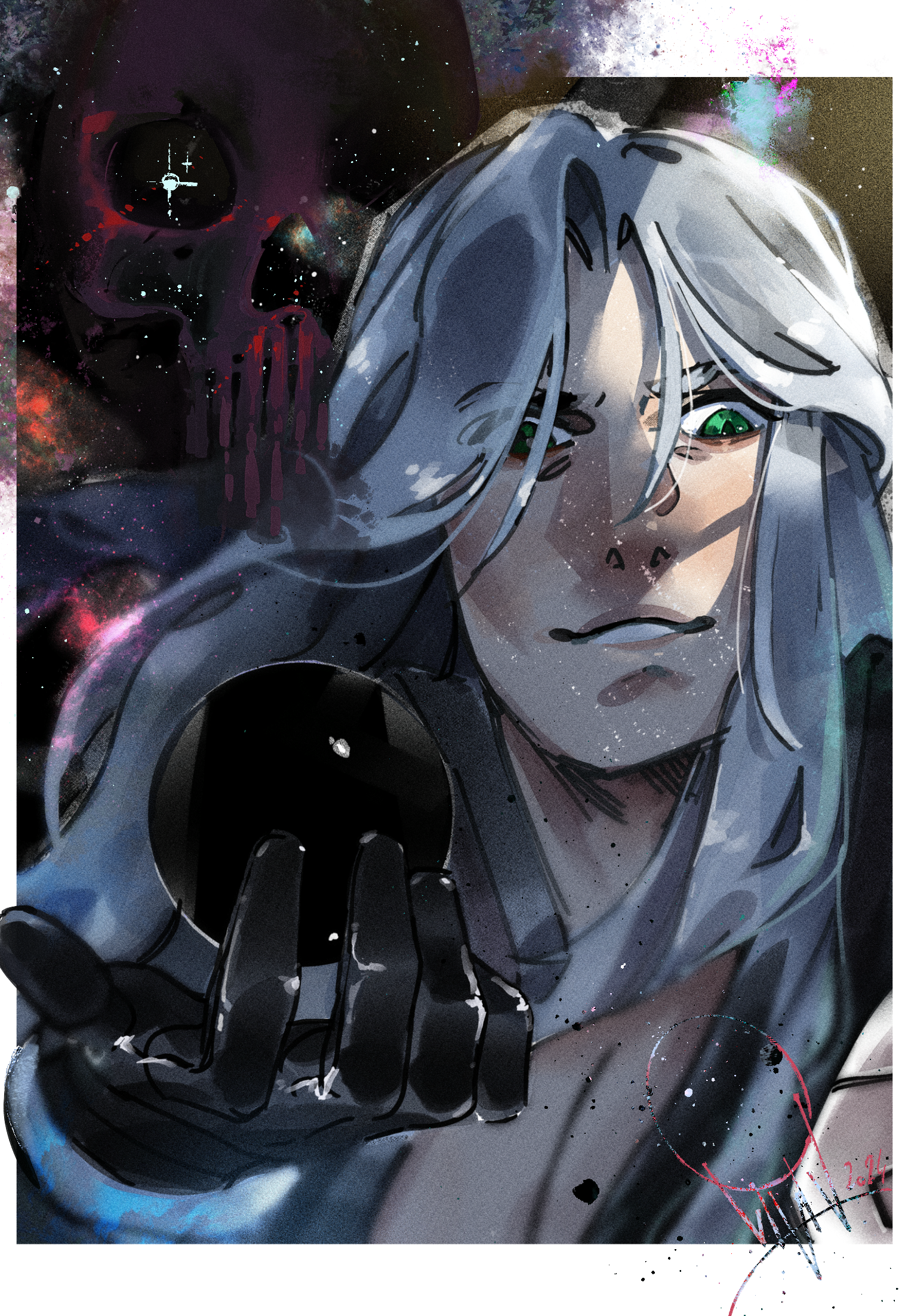 Sephiroth black Materia- A5 print