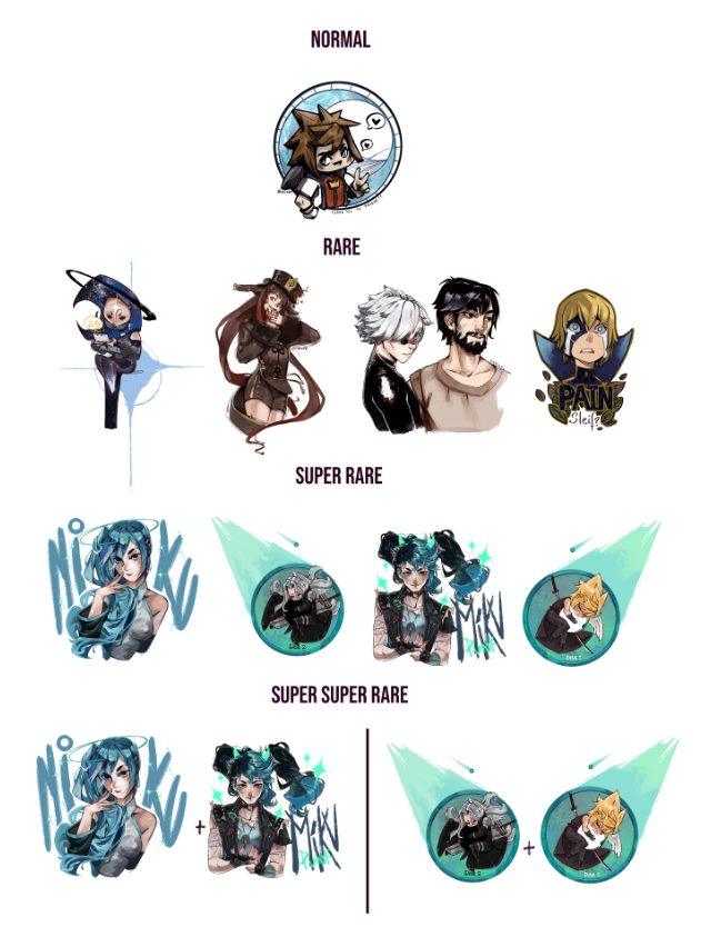 Gacha sticker pack x6
