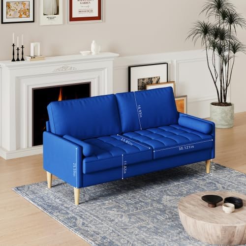 Modern Sofa, 67.7 inch 3-Seater Couch, Living Room Furniture, Tool-Free Assembly, Blue