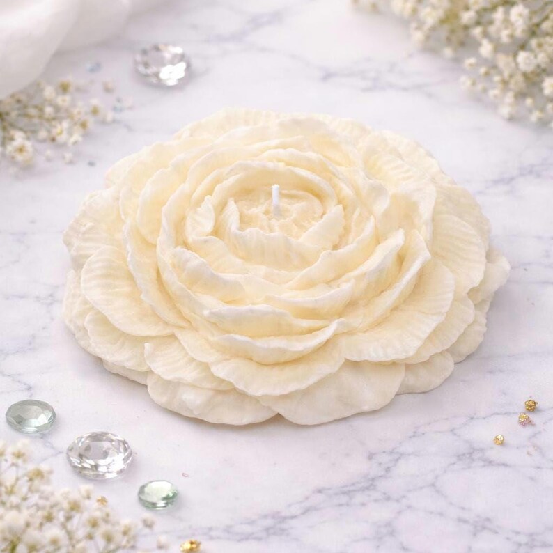 Velas decorativas en forma de peonia
