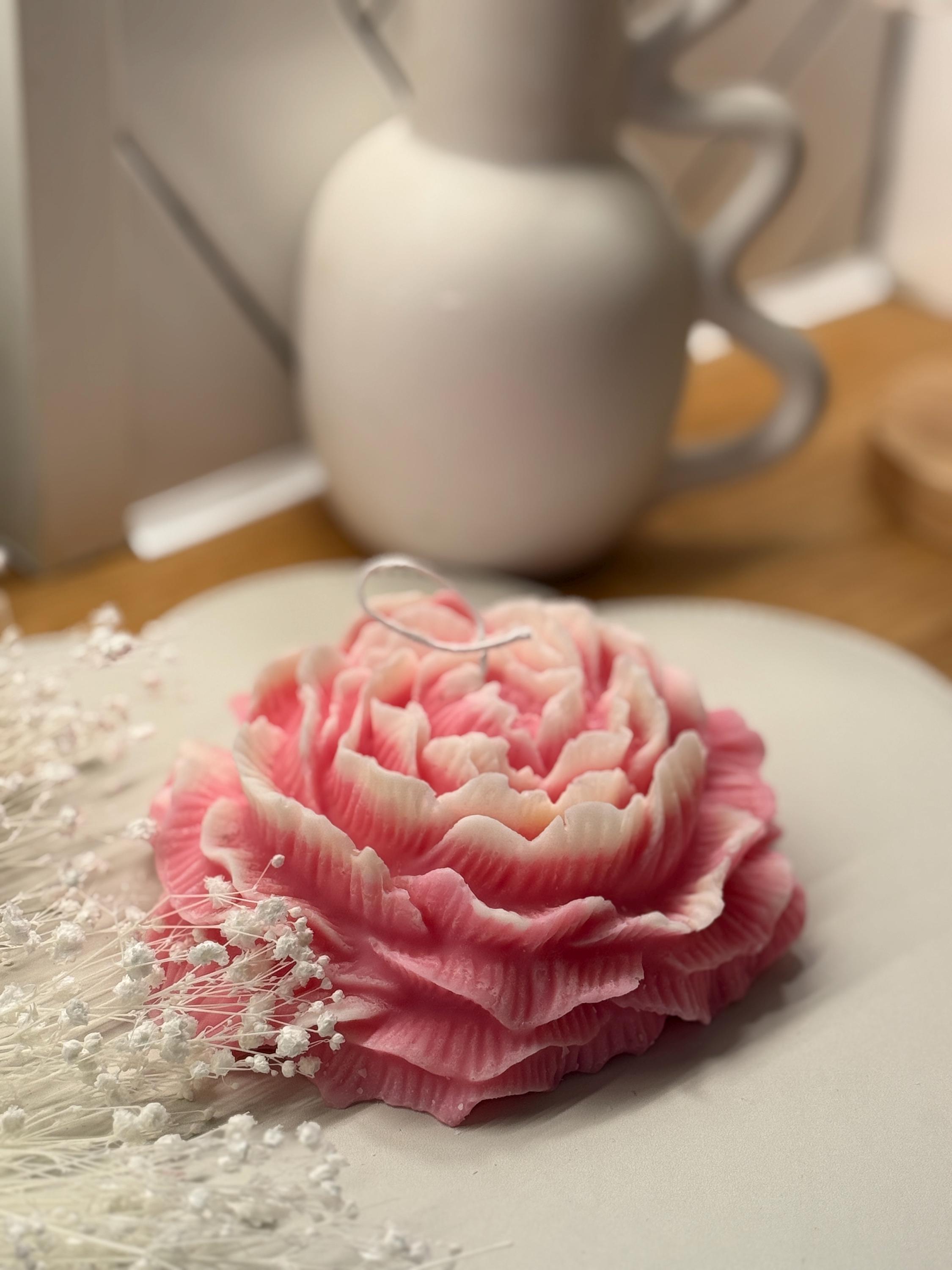 Velas decorativas en forma de peonia