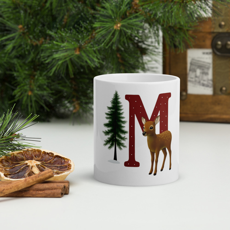 Custom Initial Christmas Mug - "M"