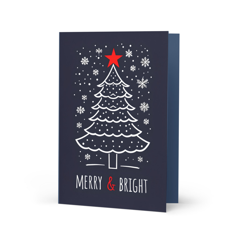 'Merry & Bright' Christmas Card