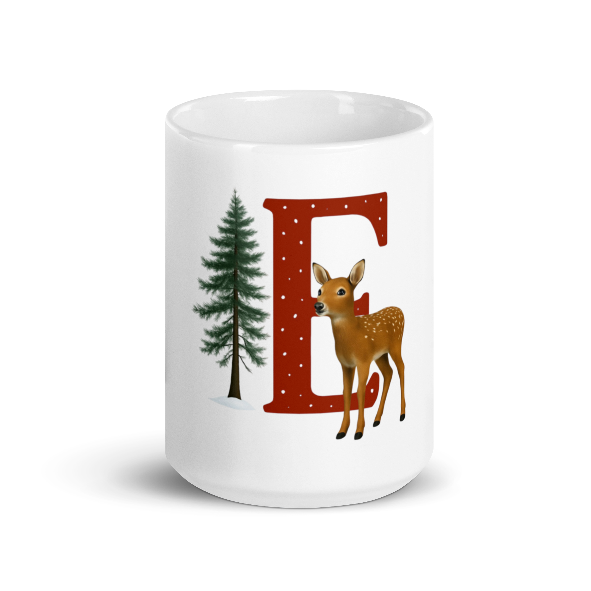 Custom Initial Christmas Mug - "E"