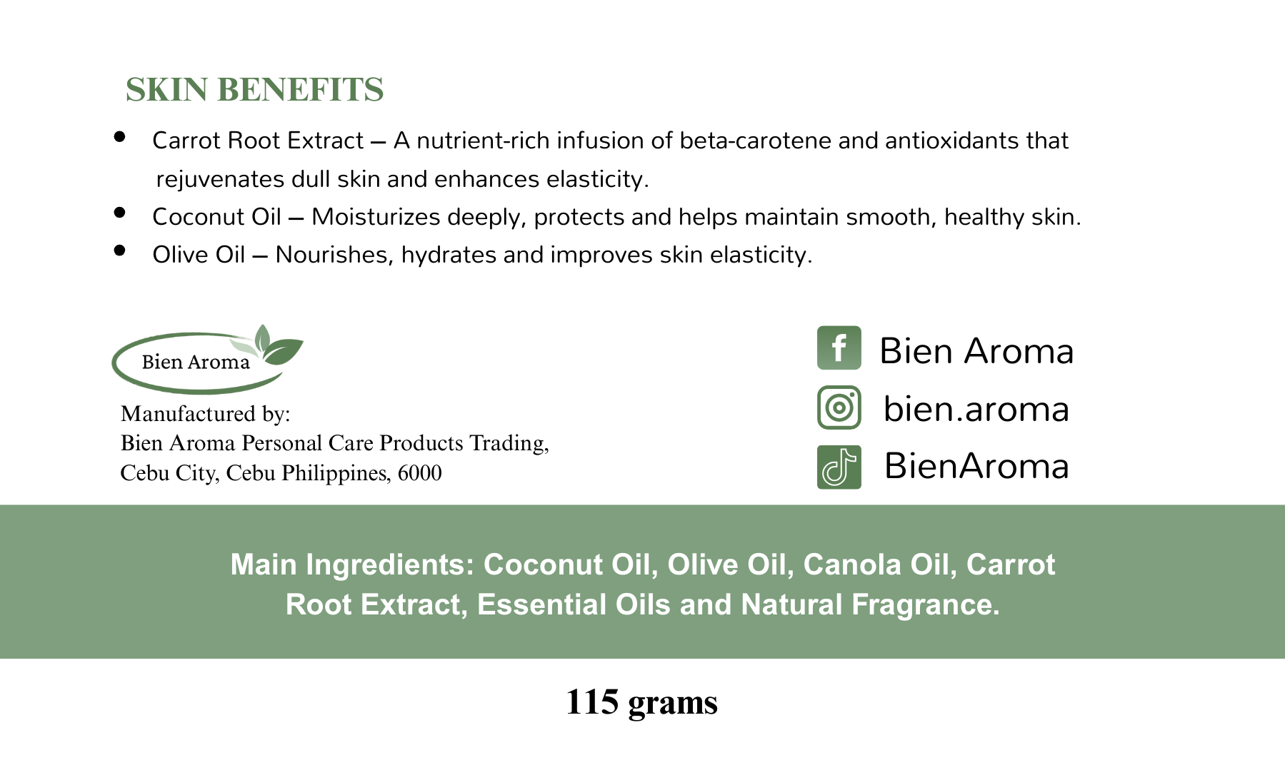 Bien Aroma Carrot & Bergamot Artisan Luxury Soap