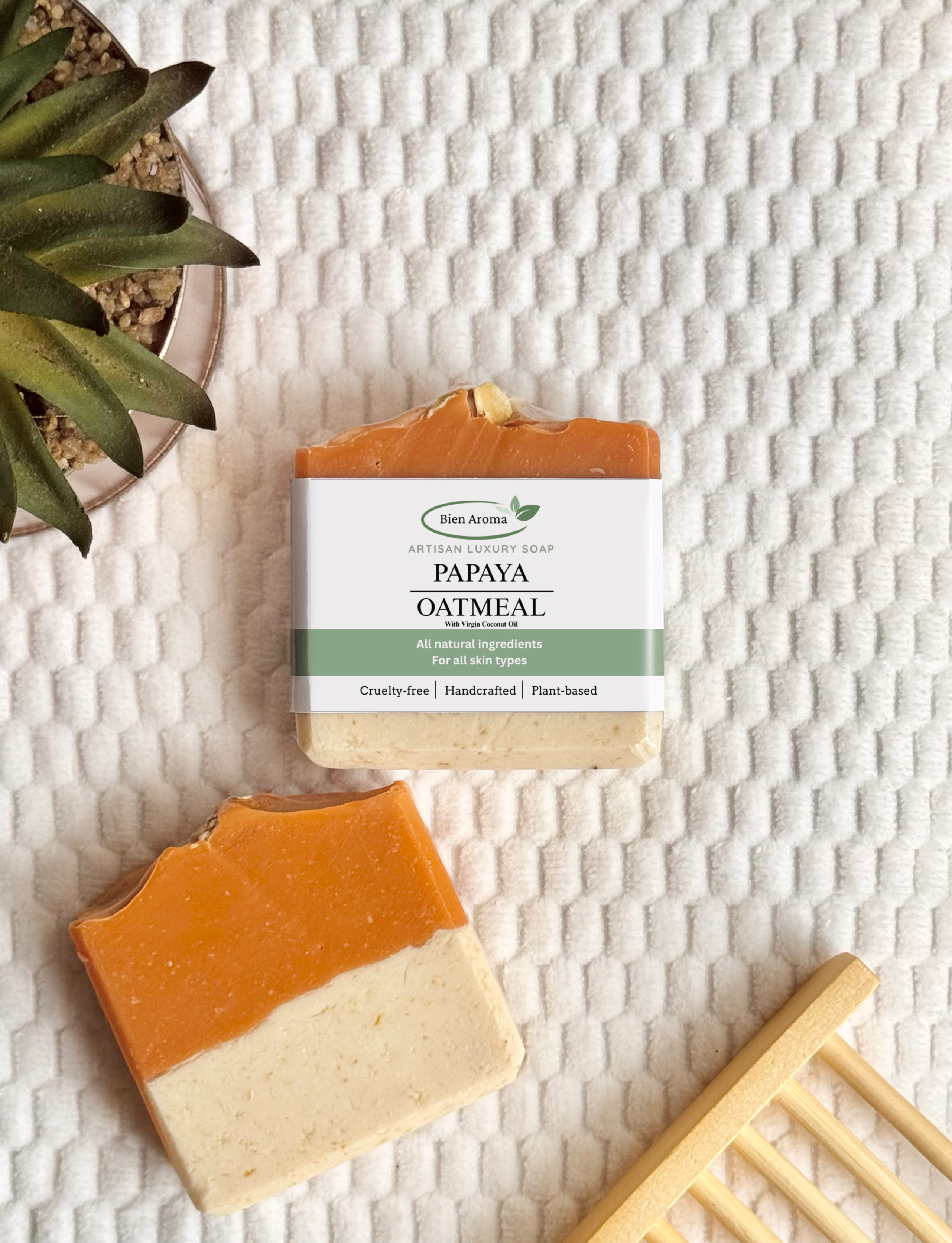 Bien Aroma Papaya Oatmeal Soap with VCO Artisan Luxury Soap