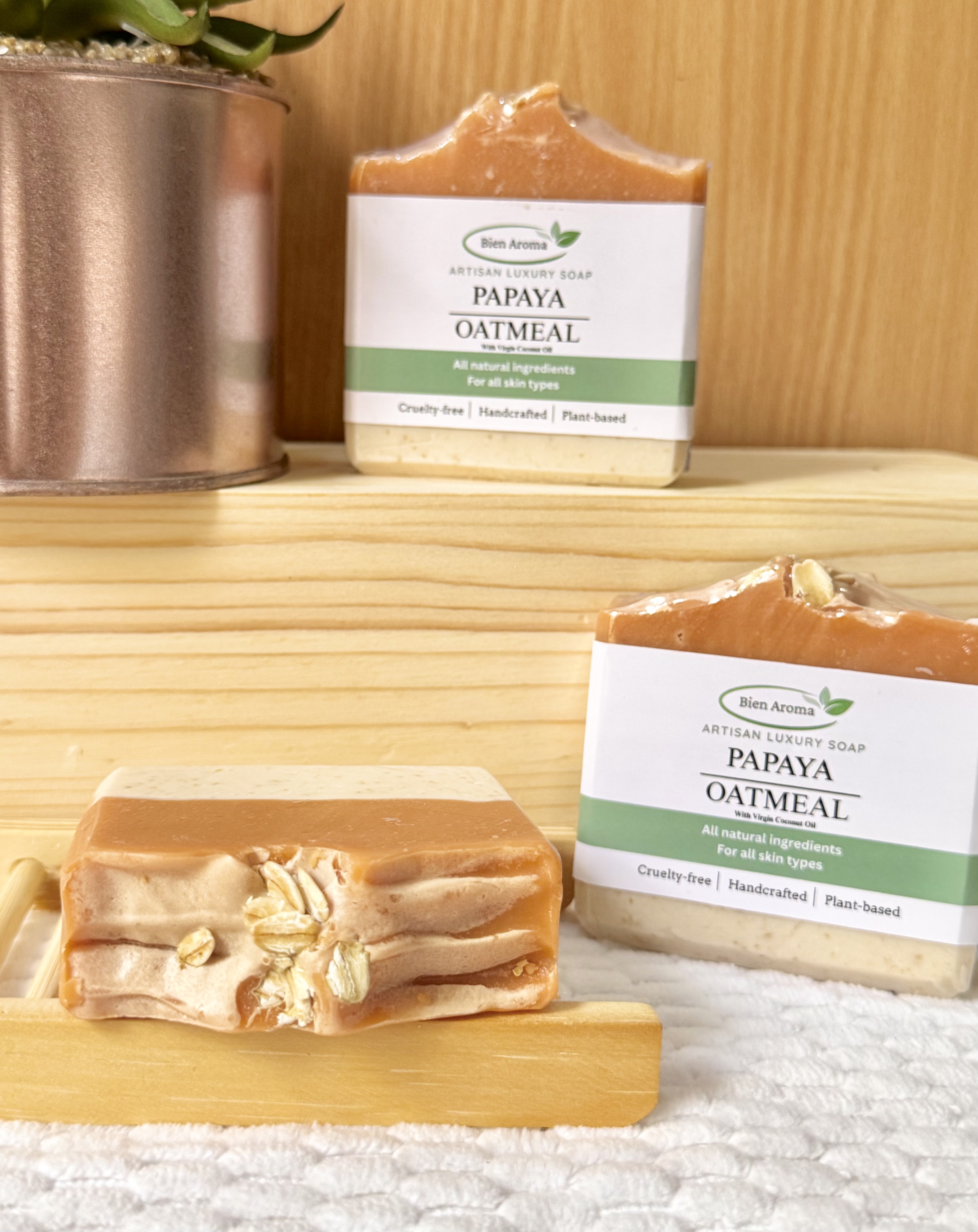 Bien Aroma Papaya Oatmeal Soap with VCO Artisan Luxury Soap