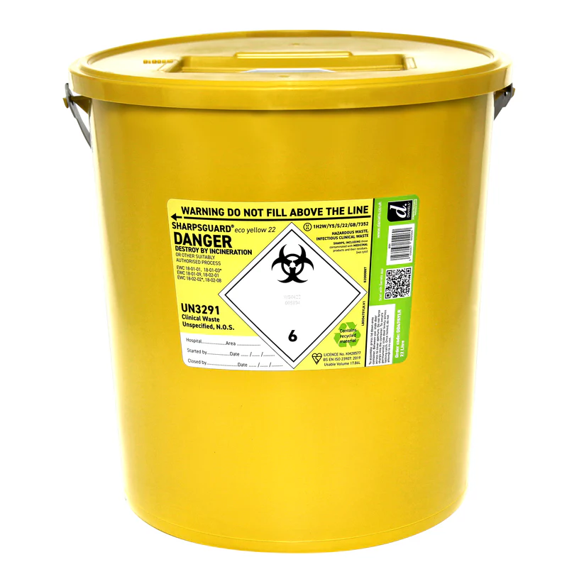 Sharpsguard Yellow 22 Litre Sharps Bin