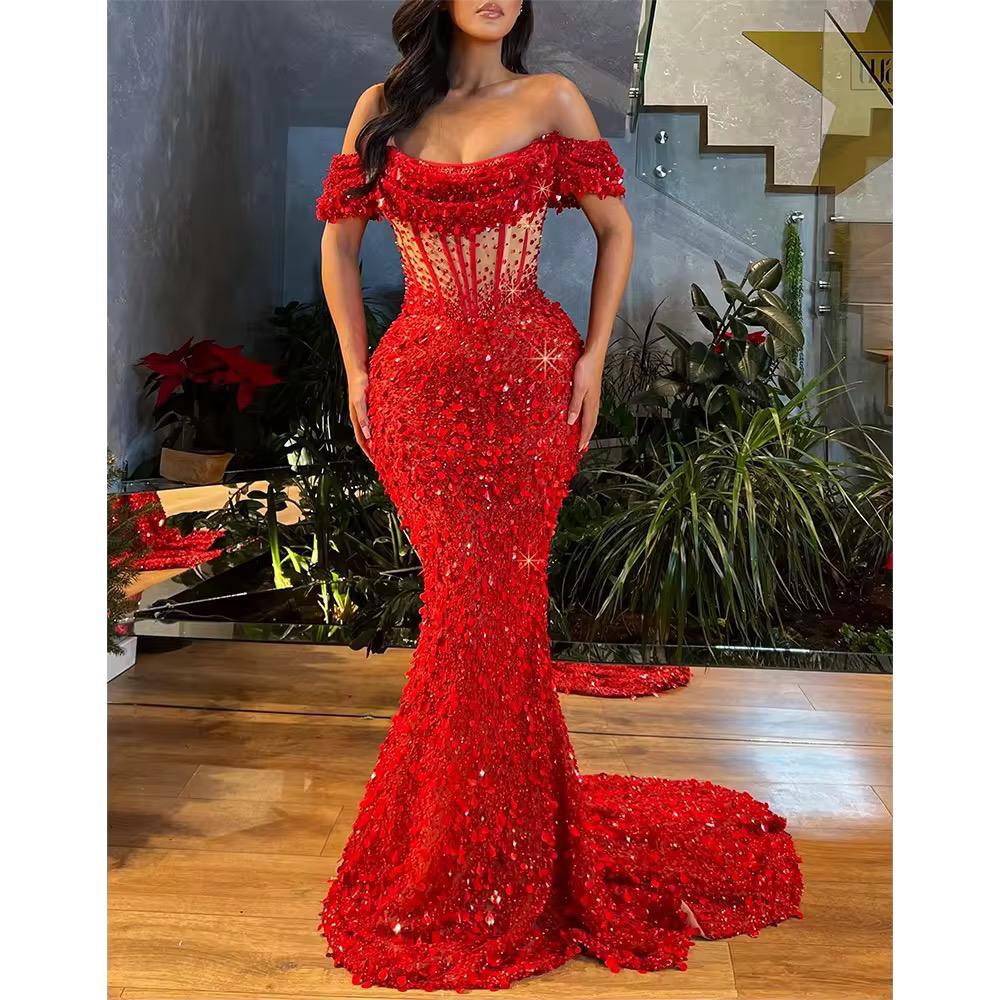 Elegant Red Evening Gown