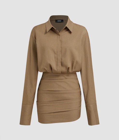 Pinstripe Shirt Dress