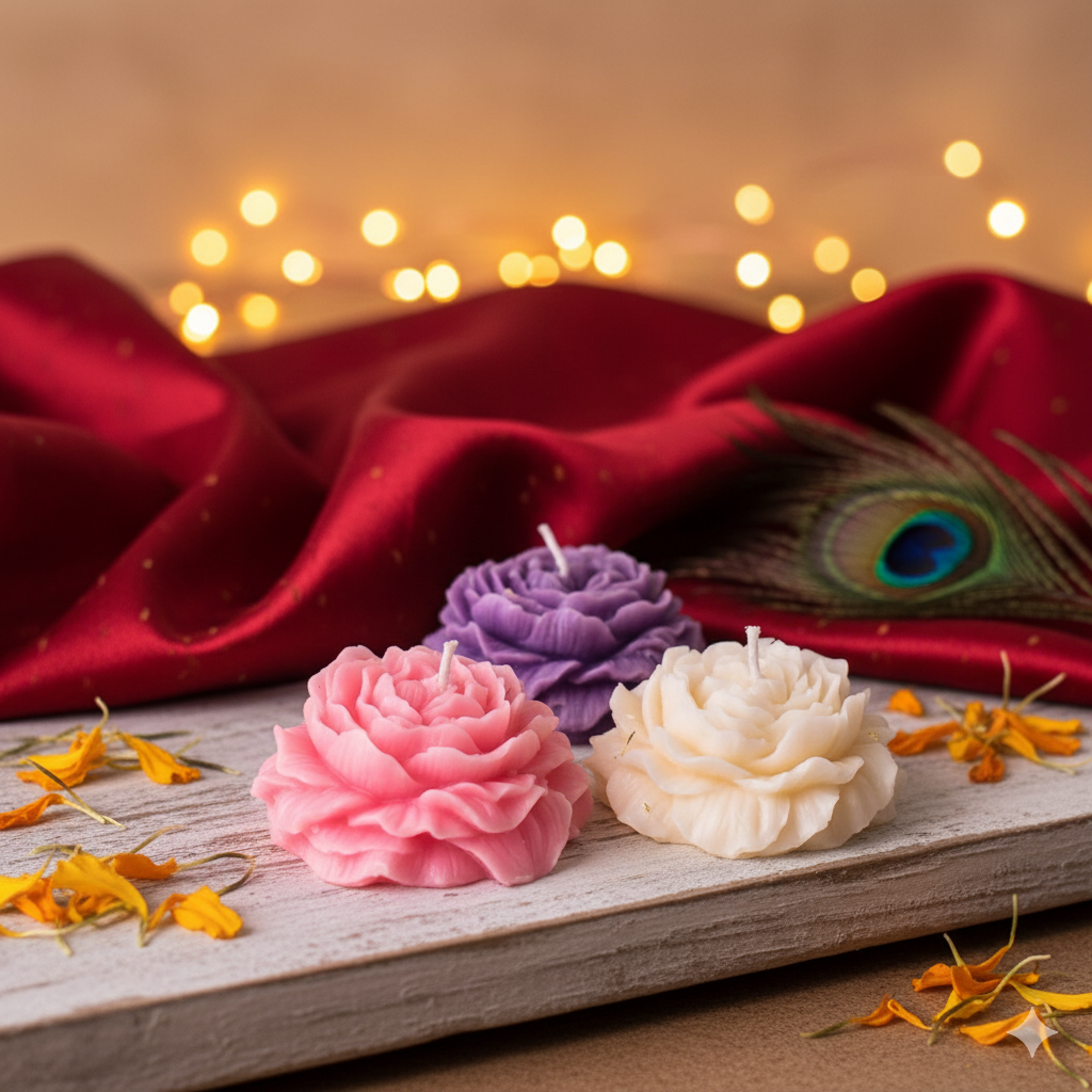 Peony Rose Flower Scented Candles