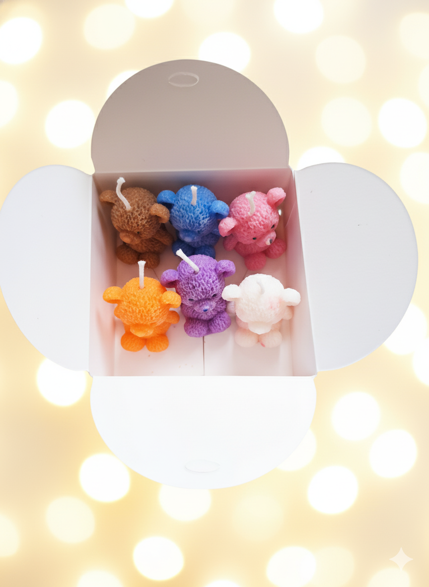 Colorful Bear-Shaped Candles (unscented)
