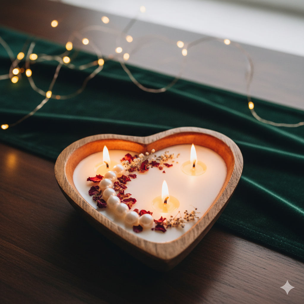 Wooden Heart Scented candle