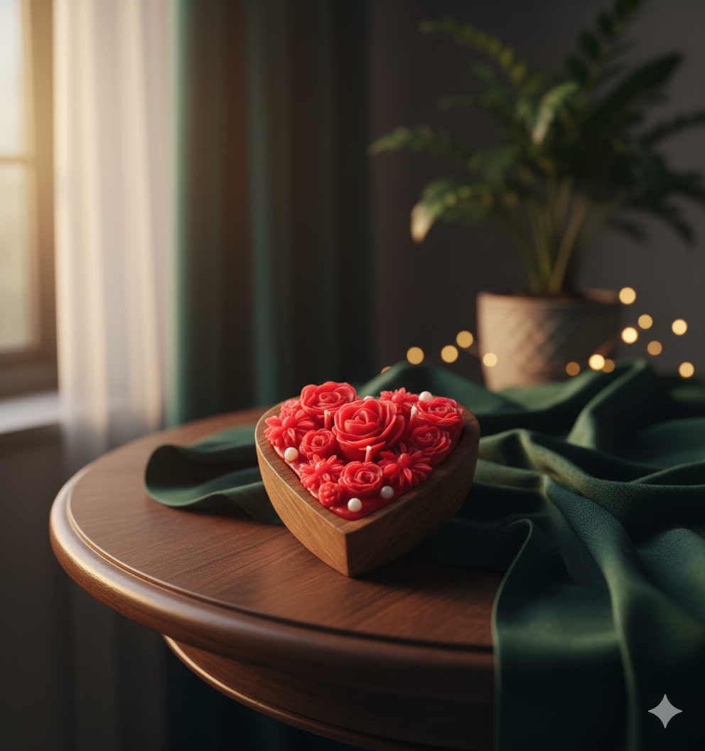 Wooden Heart Scented candle