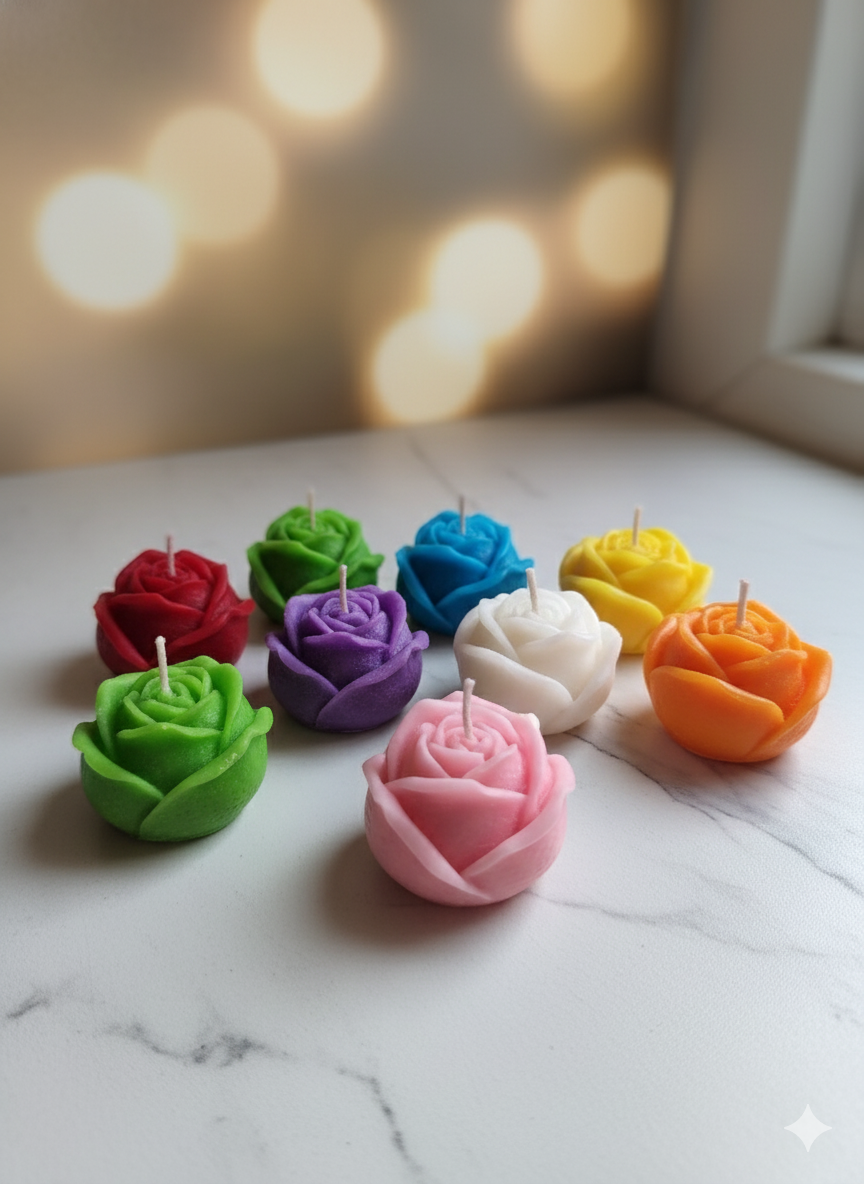 Rose Shaped Candles (Pack of 1)