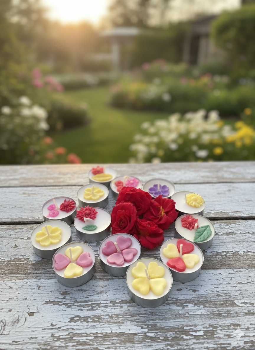 Tealight Candles with different design toppings
